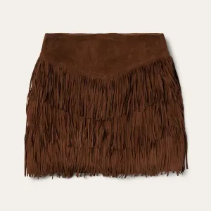 Lamb Suede Fringe Mini Skirt -STETSON