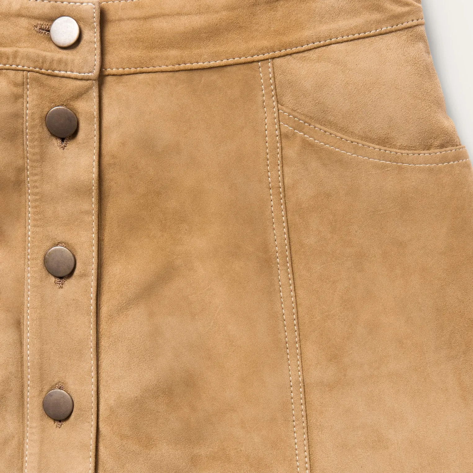 Lamb Suede Gored Skirt -STETSON