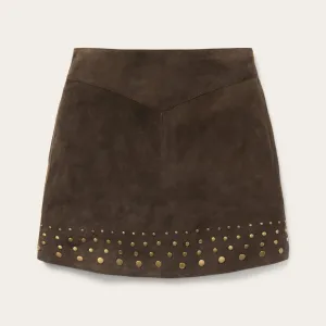 Lamb Suede Skirt with Nailheads -STETSON