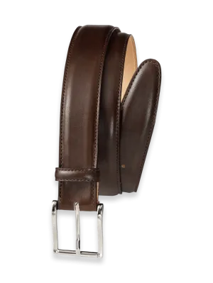 Leather Belt with Changeable Buckle - Brown