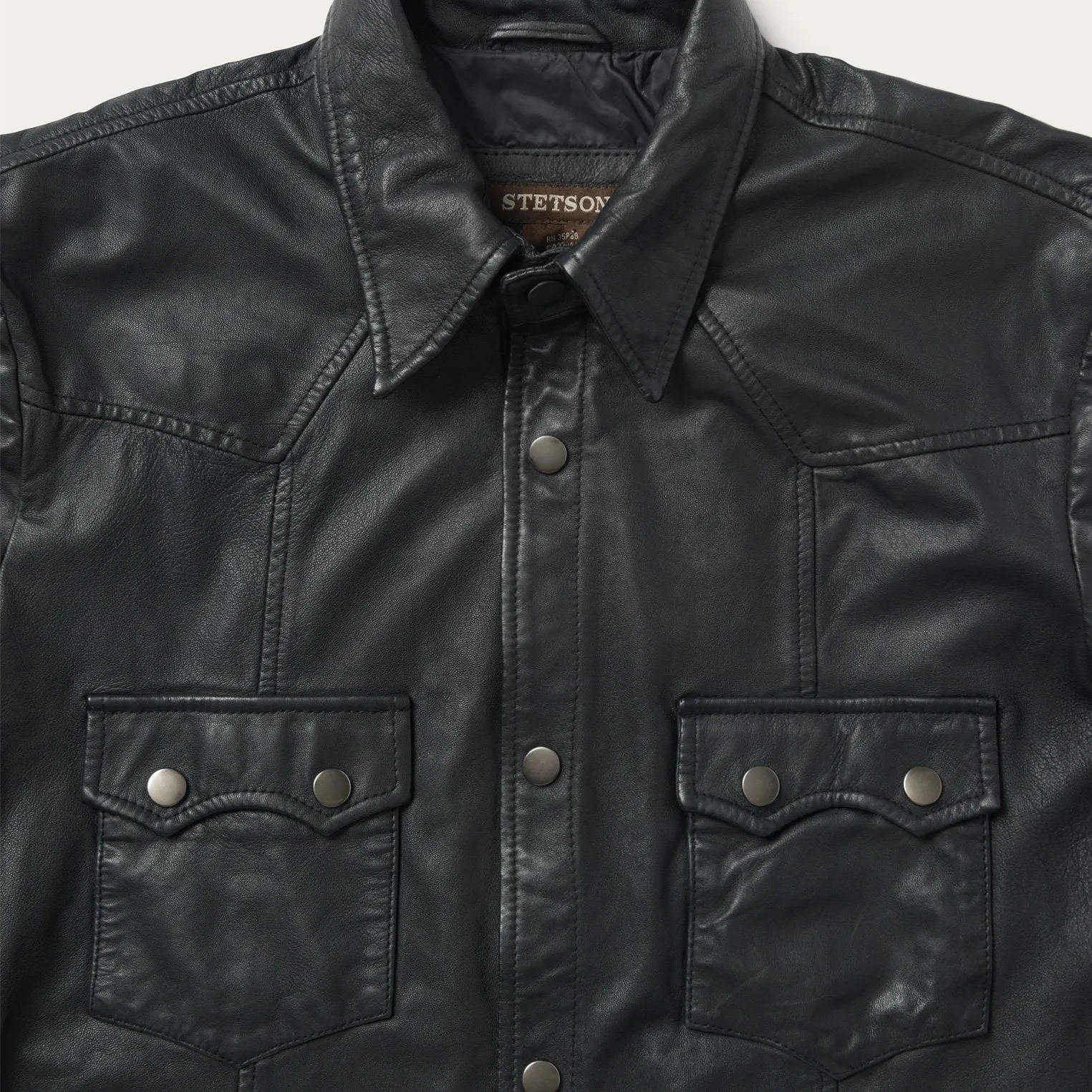 Leather Western Shirt Jacket -STETSON