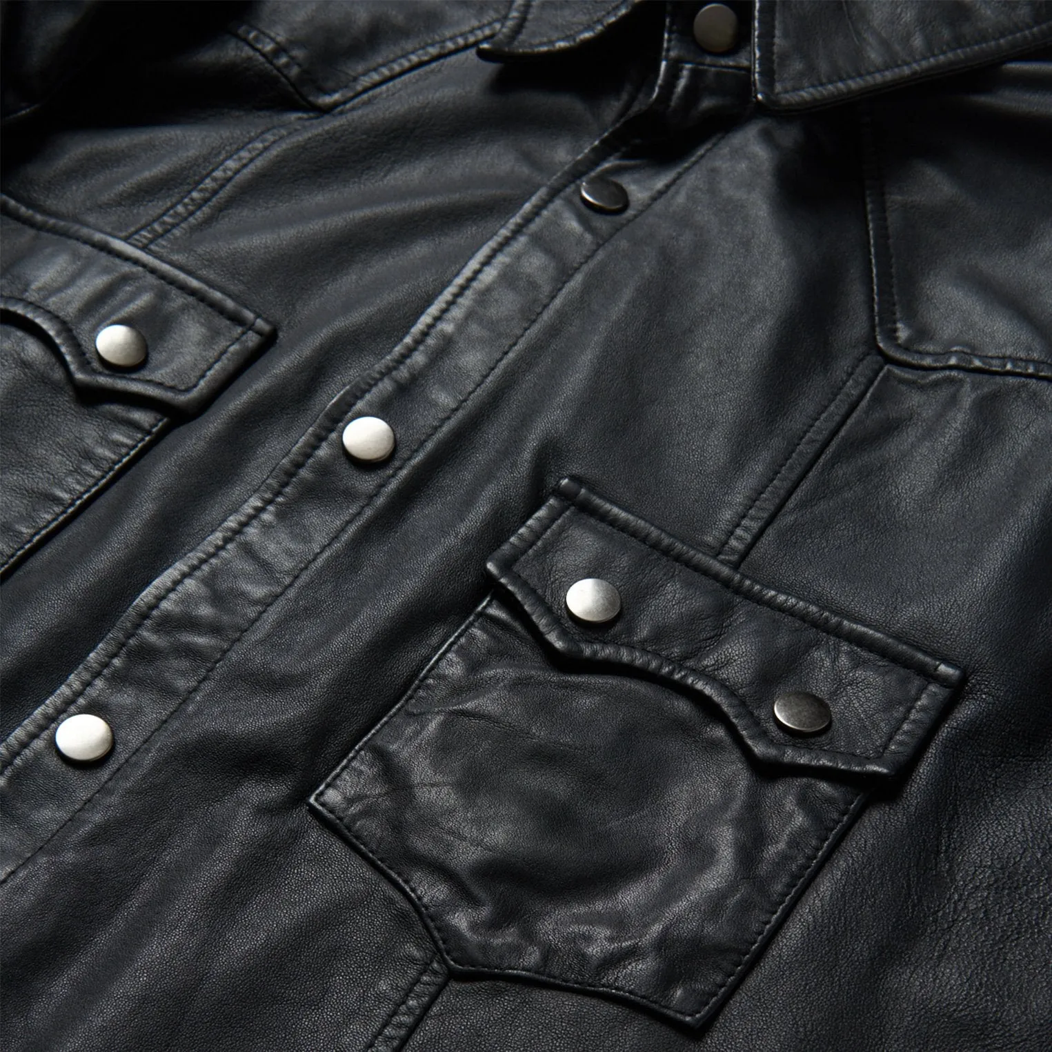 Leather Western Shirt Jacket -STETSON