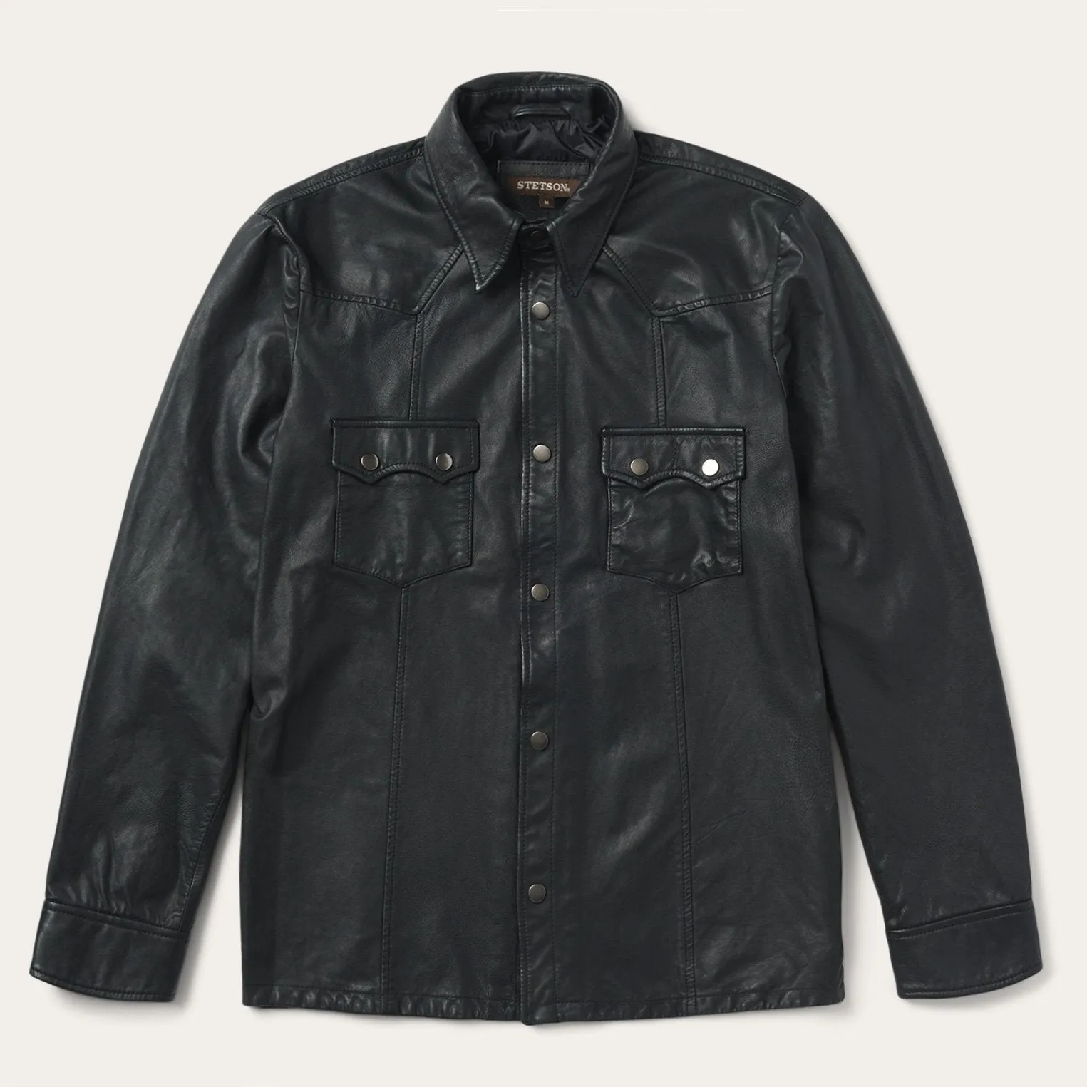 Leather Western Shirt Jacket -STETSON