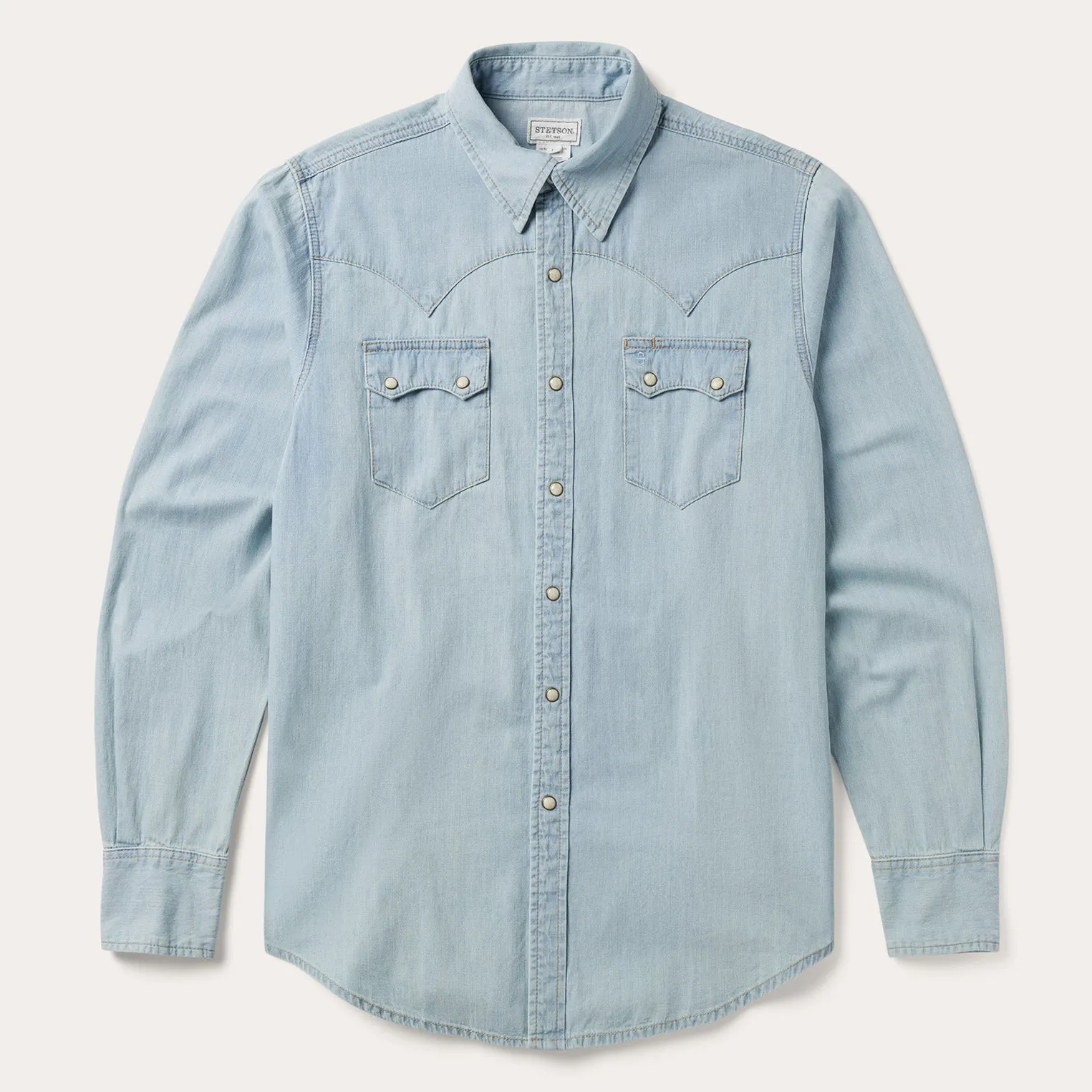 Light Blue Denim Western Shirt -STETSON