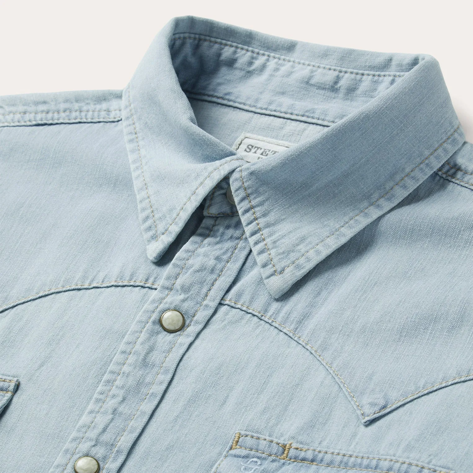 Light Blue Denim Western Shirt -STETSON