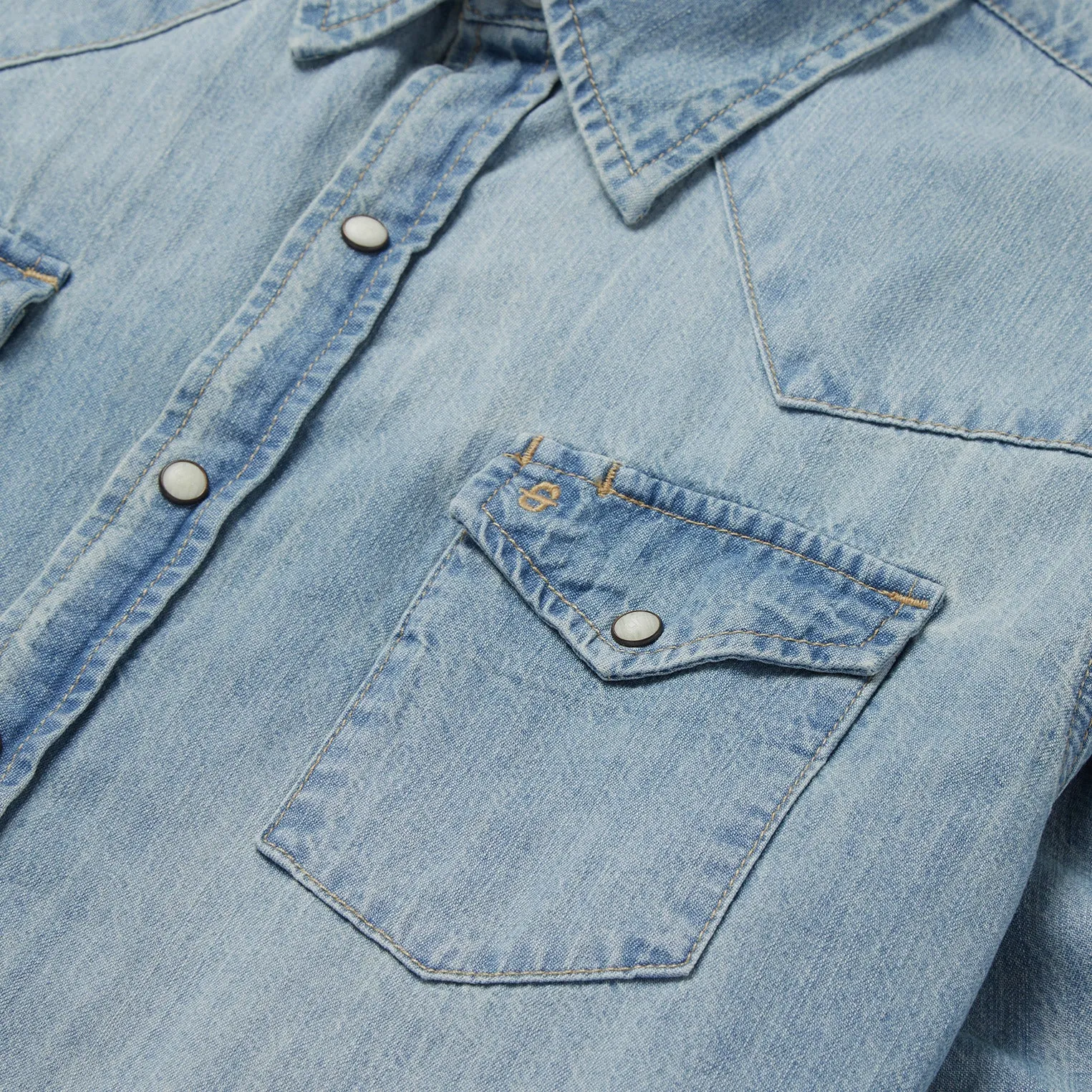 Long-Sleeved Denim Shirt -STETSON