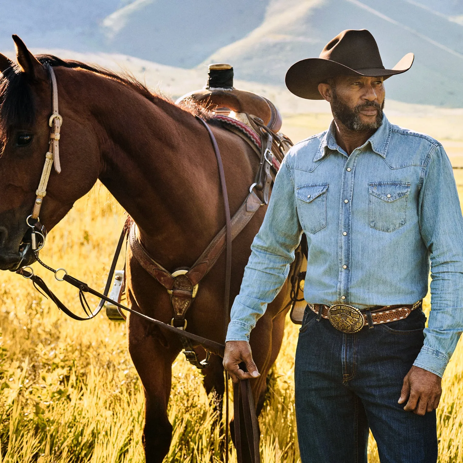 Long-Sleeved Denim Shirt -STETSON