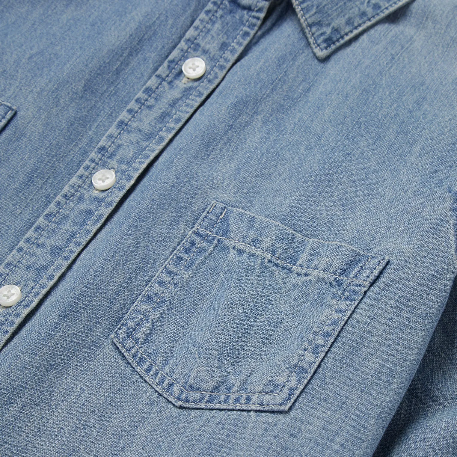 Long-Sleeved Denim Shirt -STETSON