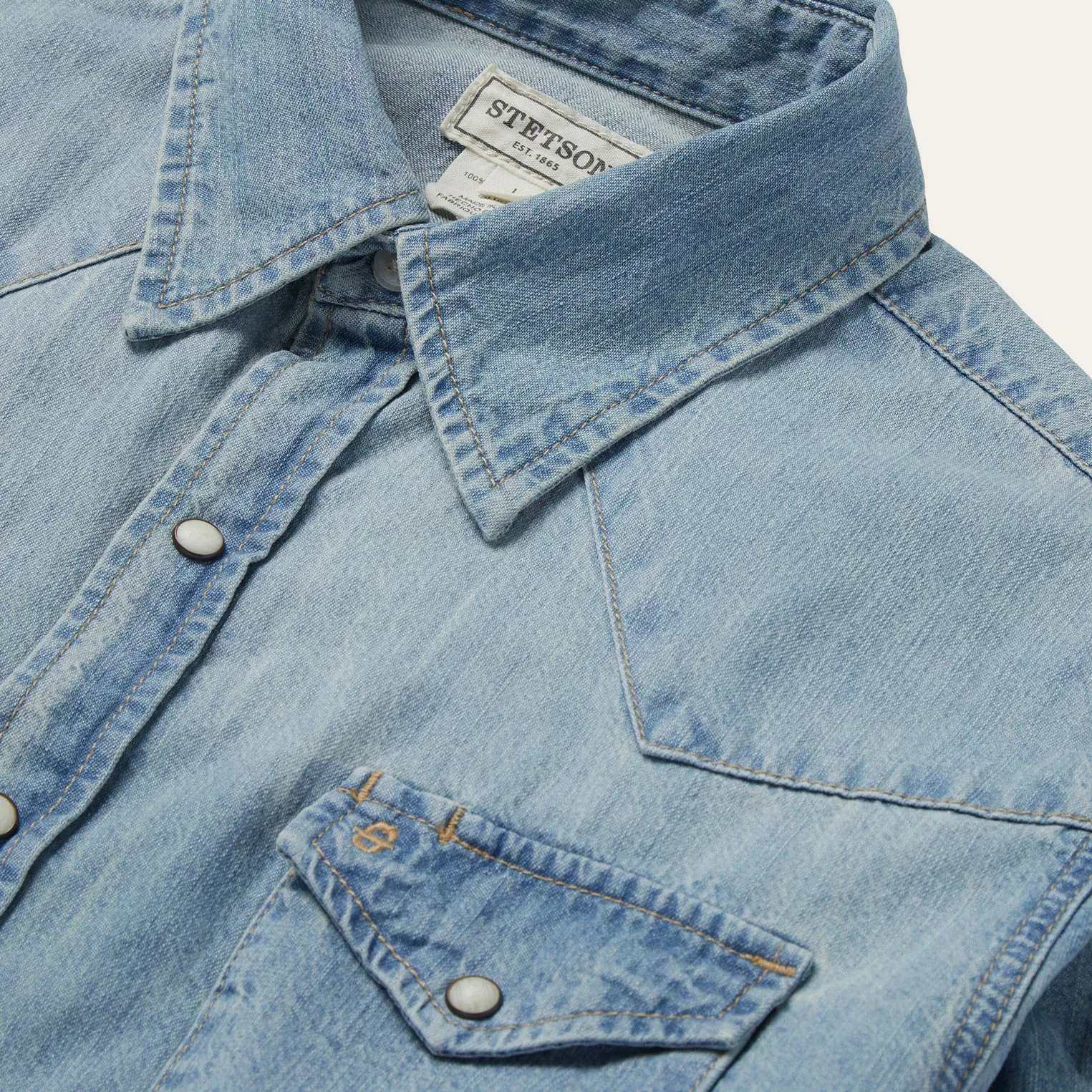 Long-Sleeved Denim Shirt -STETSON