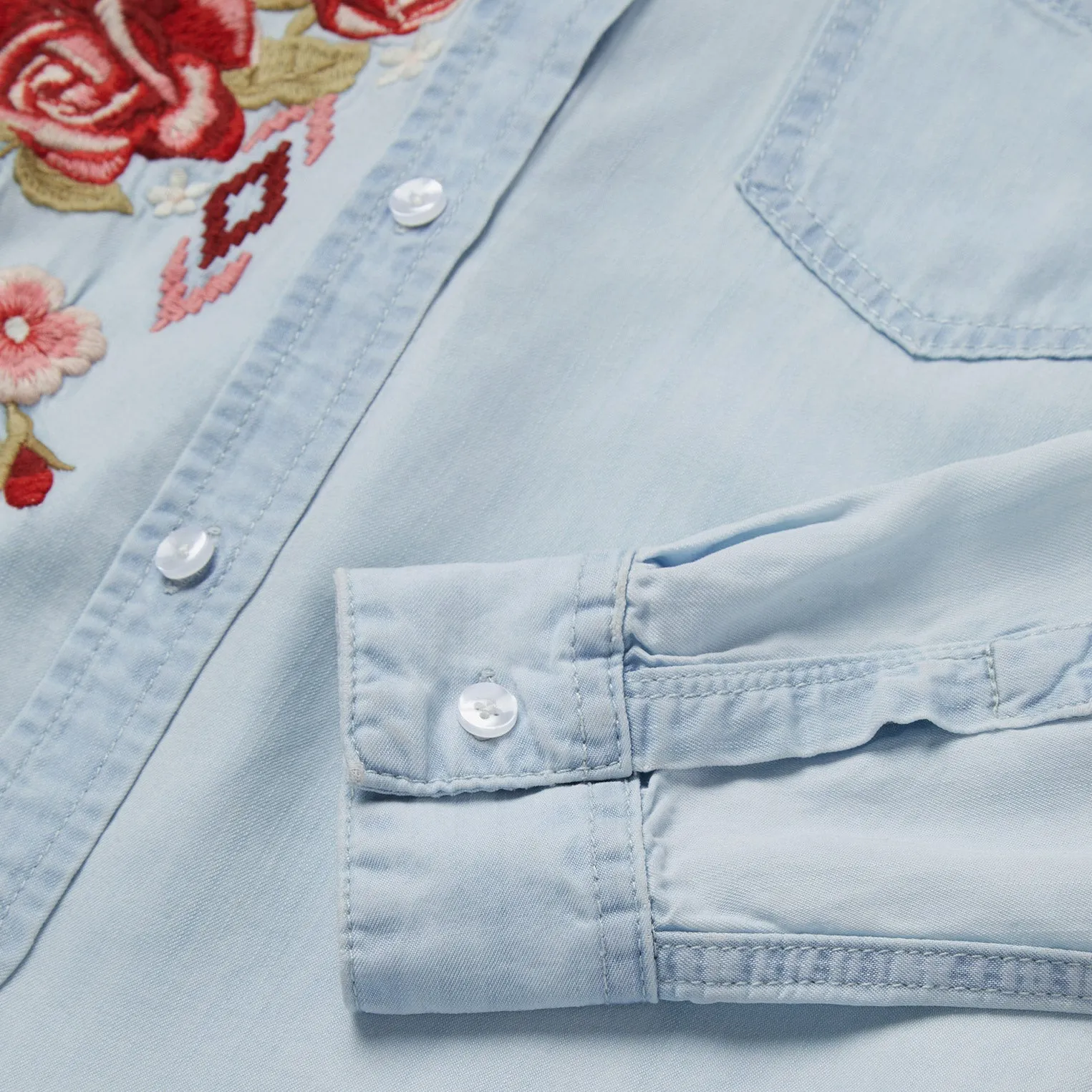 Long-Sleeved Embroidered Shirt -STETSON
