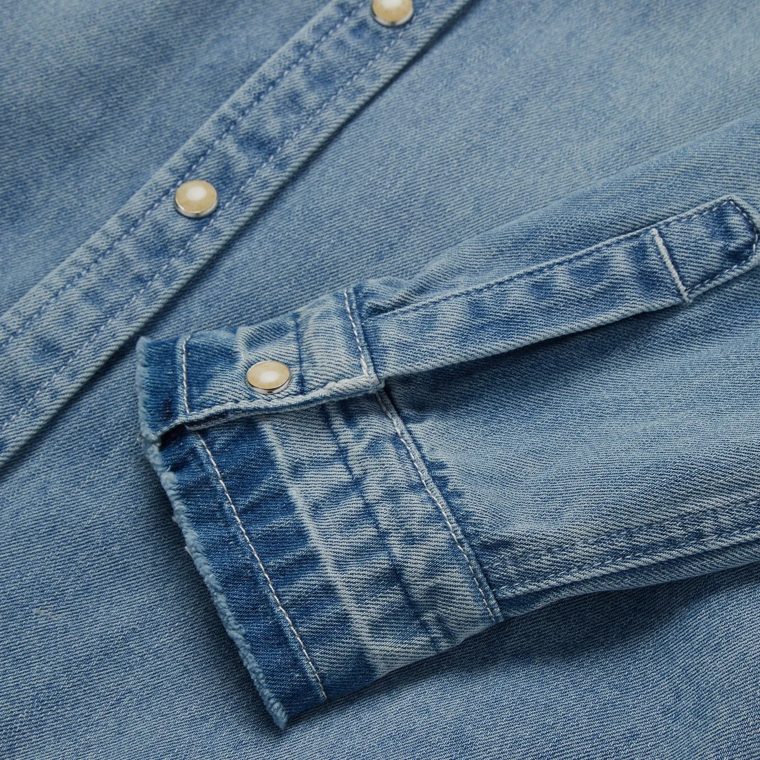 Loose Fit Denim Snap-Front Shirt -STETSON