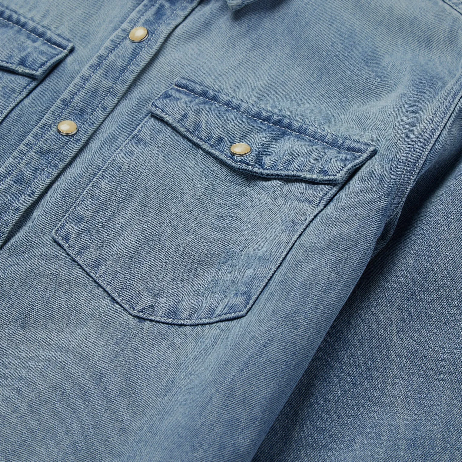 Loose Fit Denim Snap-Front Shirt -STETSON