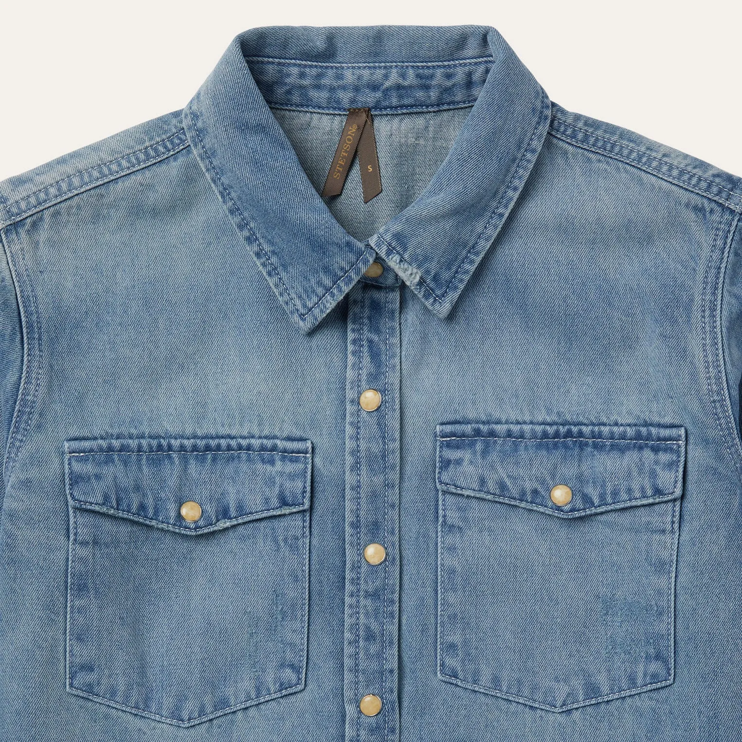Loose Fit Denim Snap-Front Shirt -STETSON
