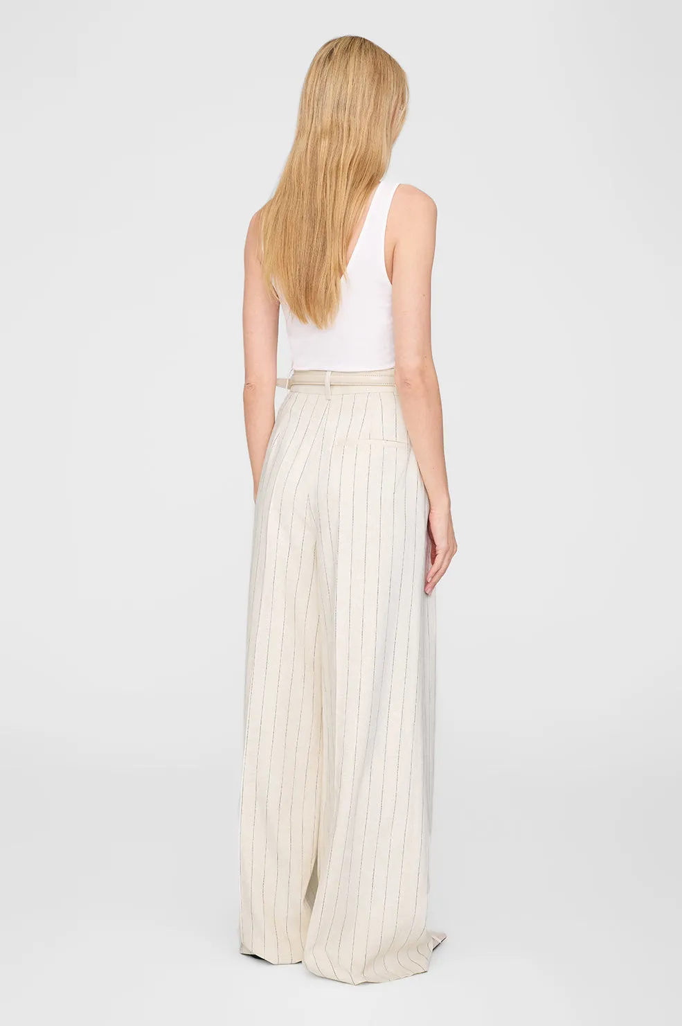Lou Trouser - Cream And Black Stripe -ANINE BING
