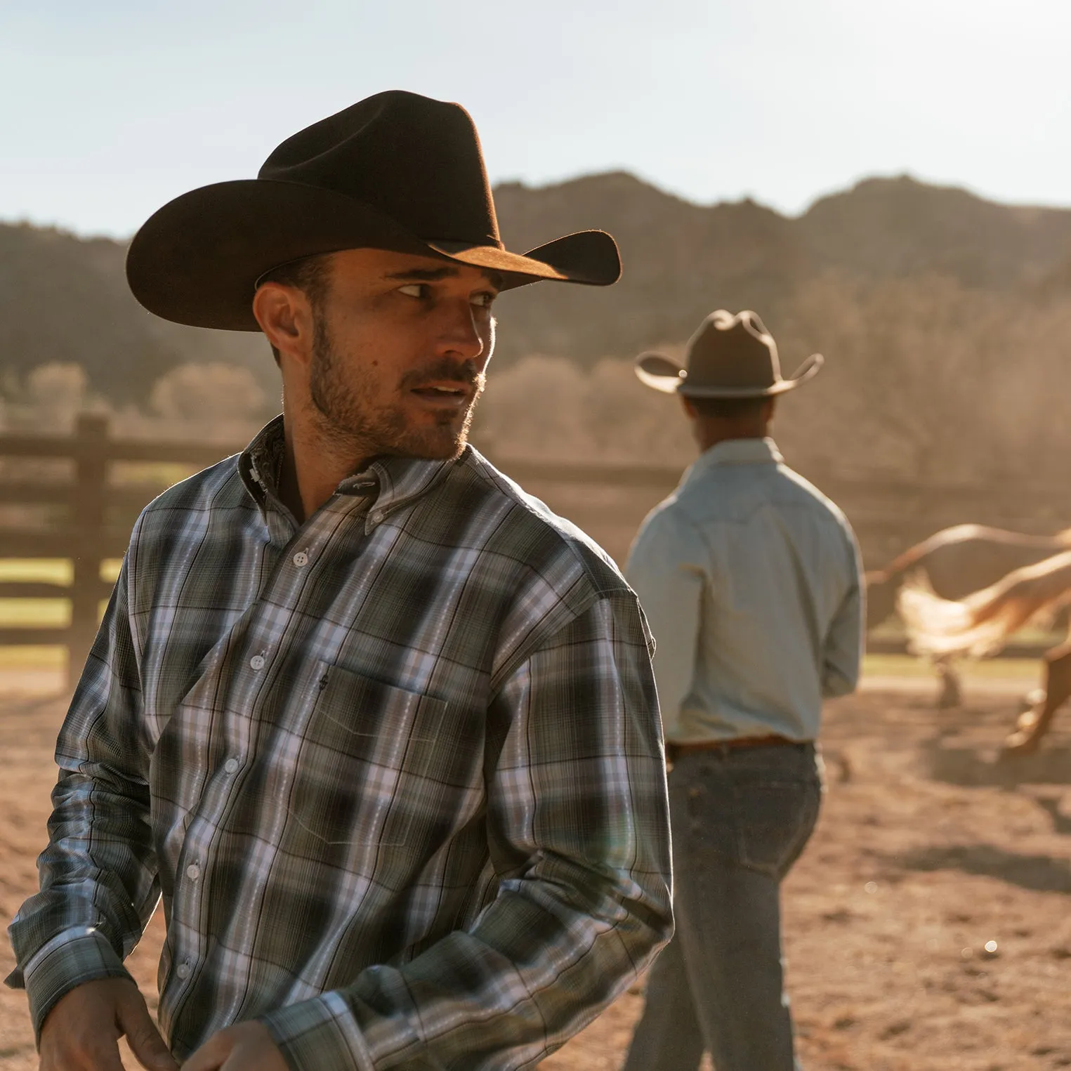 Lucky Diamond Plaid Button Front Shirt -STETSON