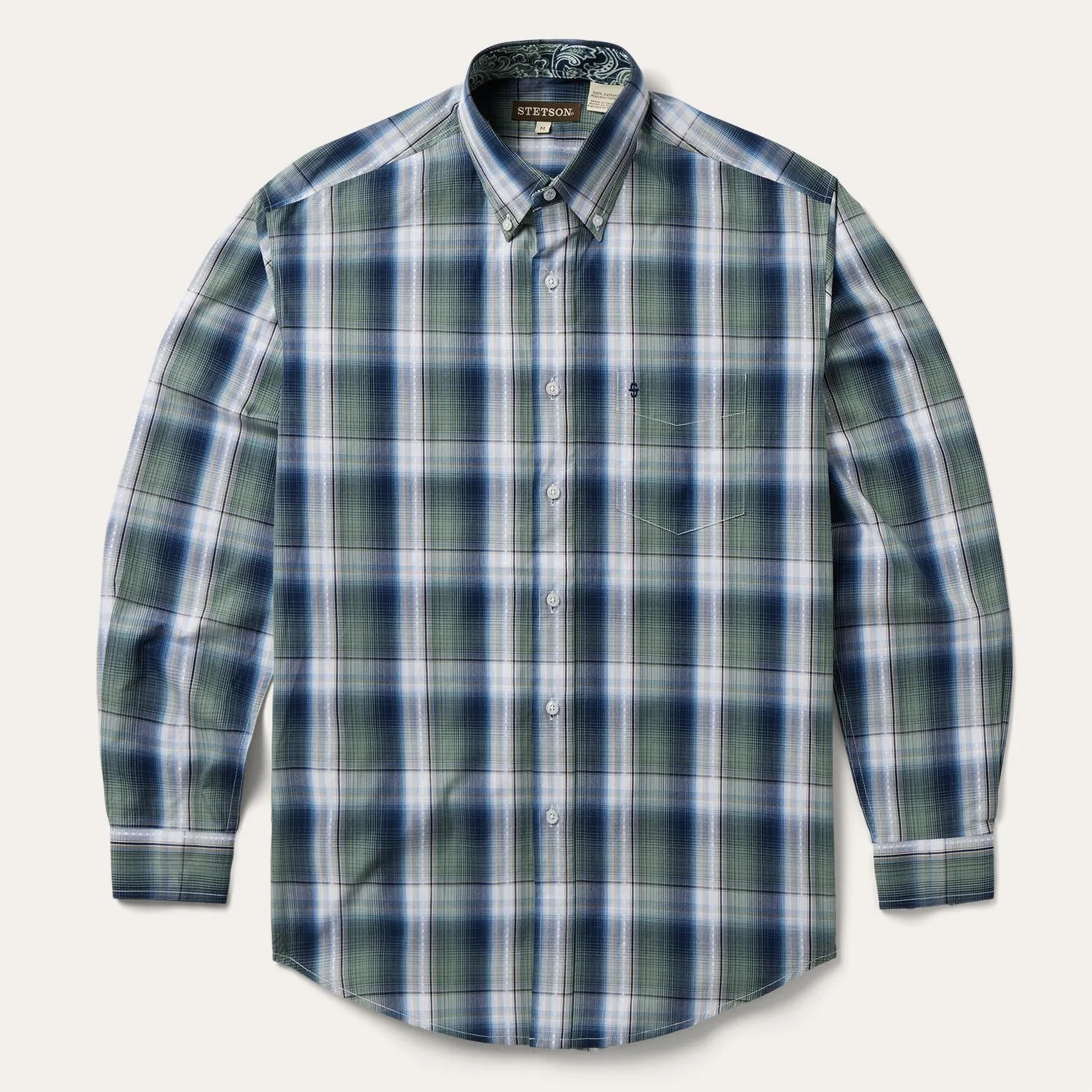 Lucky Diamond Plaid Button Front Shirt -STETSON