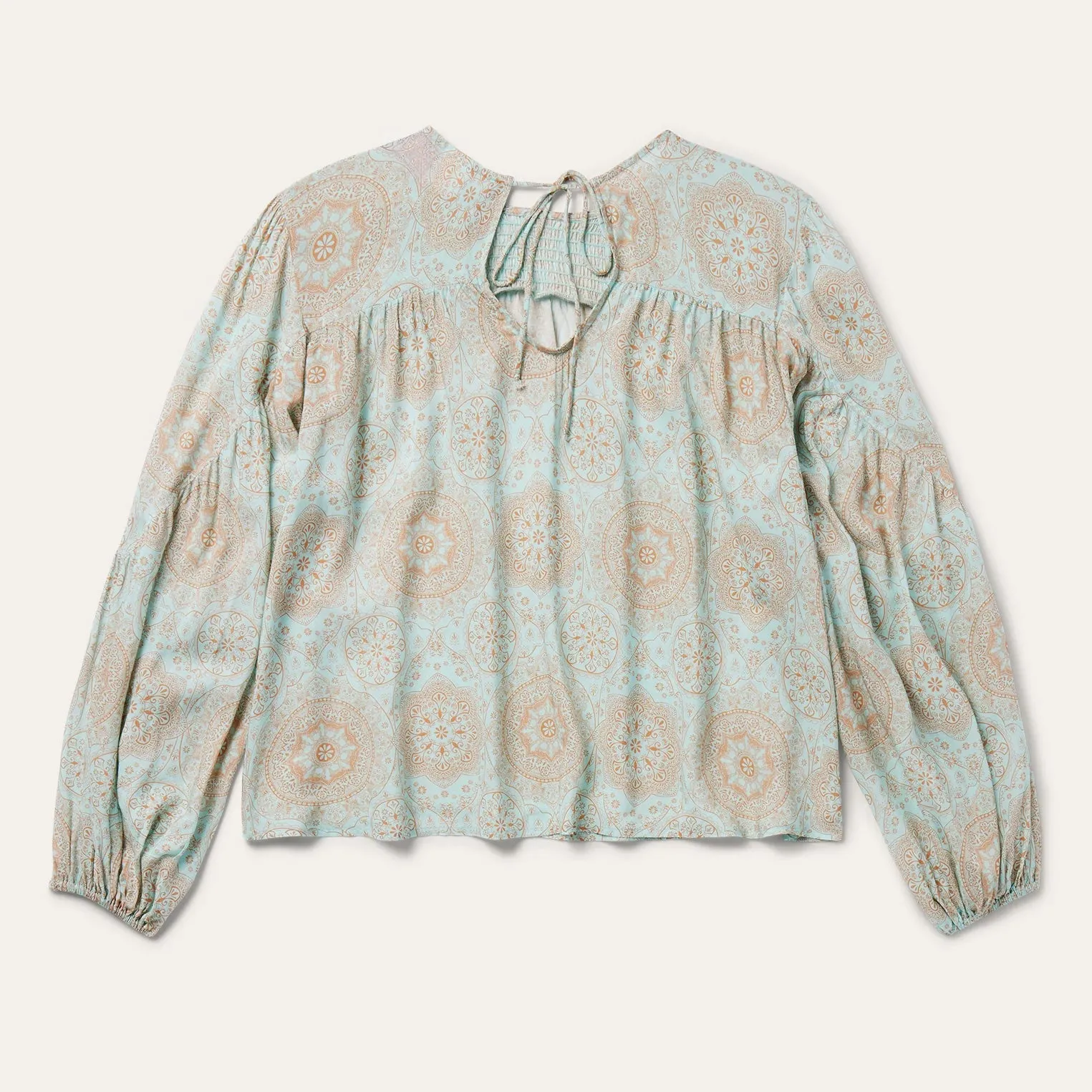Mandala Print Peasant Blouse -STETSON
