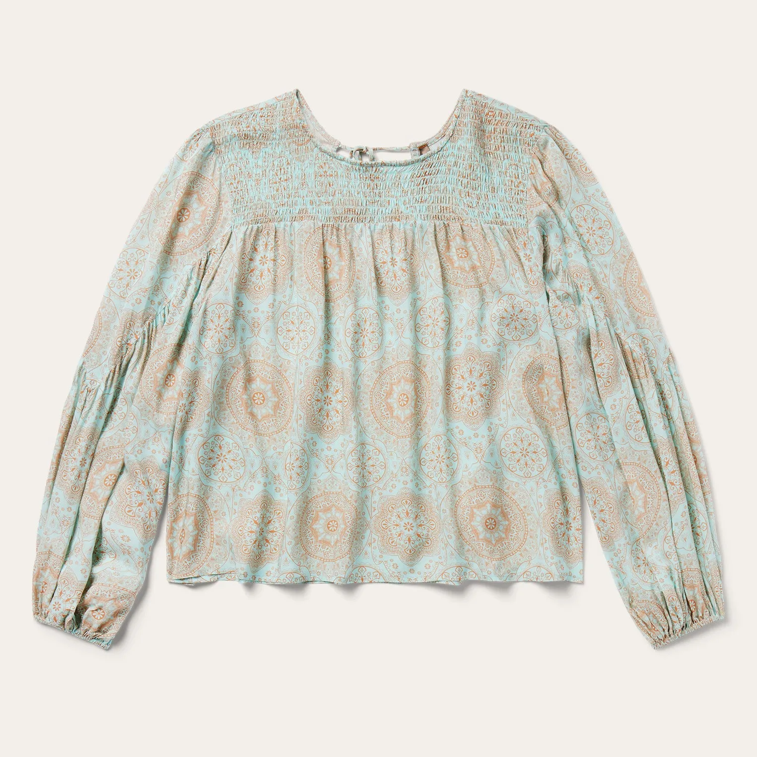Mandala Print Peasant Blouse -STETSON