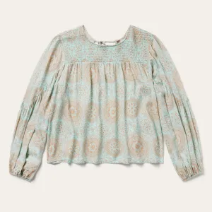 Mandala Print Peasant Blouse -STETSON
