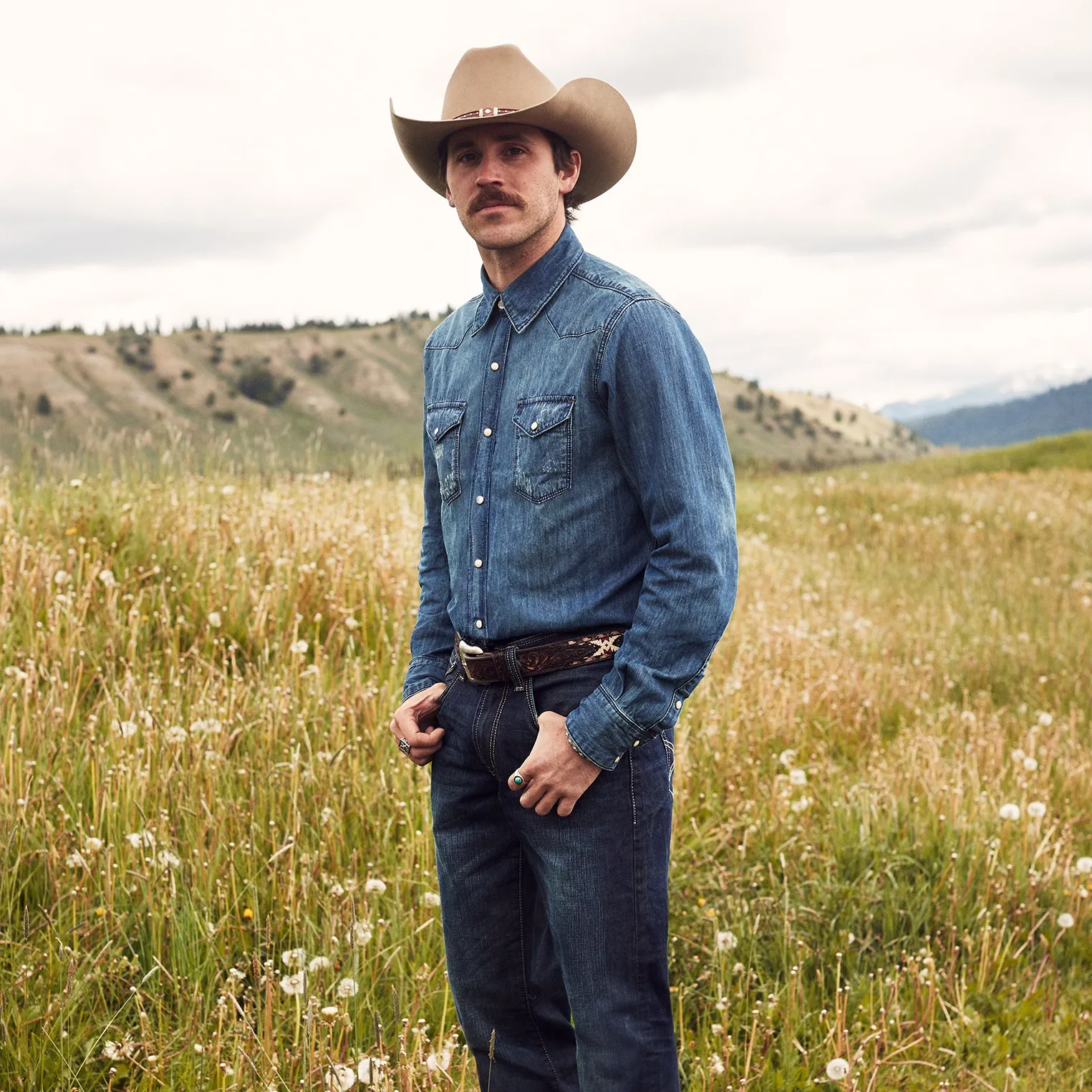 Medium Blue Denim Shirt -STETSON