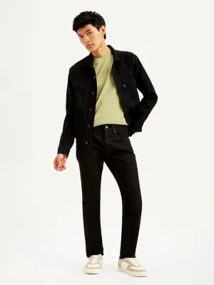 Men's 512 Black Slim Tapered Fit Mid Rise Jeans LEVI'S