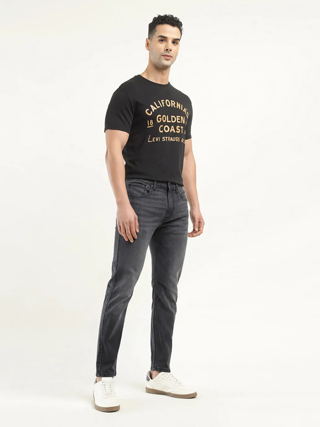 Men's 512 Black Slim Tapered Fit Mid Rise Jeans LEVI'S