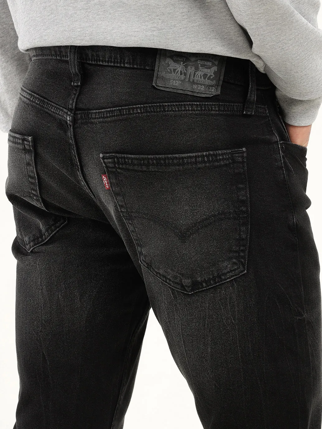 Men's 512 Black Slim Tapered Fit Mid Rise Jeans LEVI'S