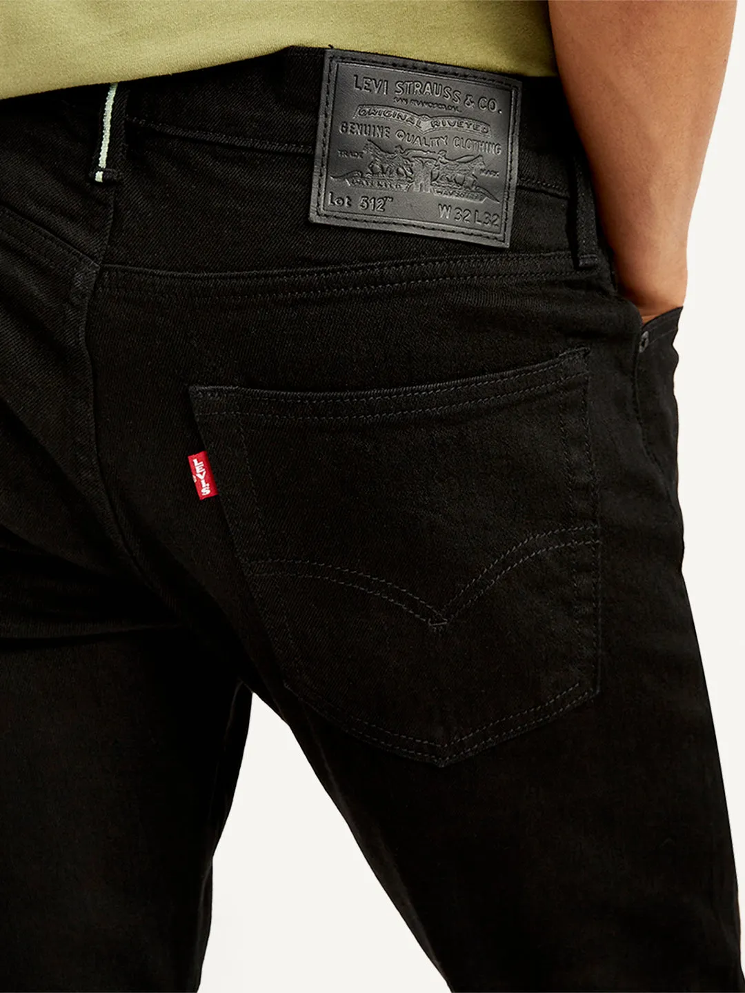 Men's 512 Black Slim Tapered Fit Mid Rise Jeans LEVI'S