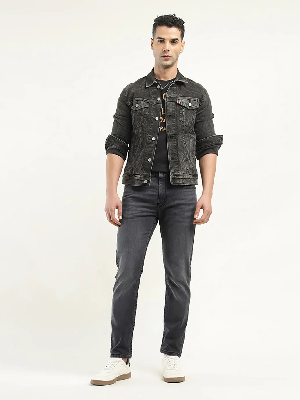 Men's 512 Black Slim Tapered Fit Mid Rise Jeans LEVI'S