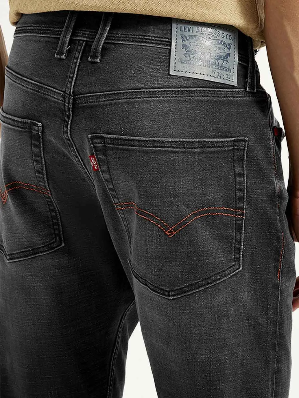 Men's 512 Black Slim Tapered Fit Mid Rise Jeans LEVI'S