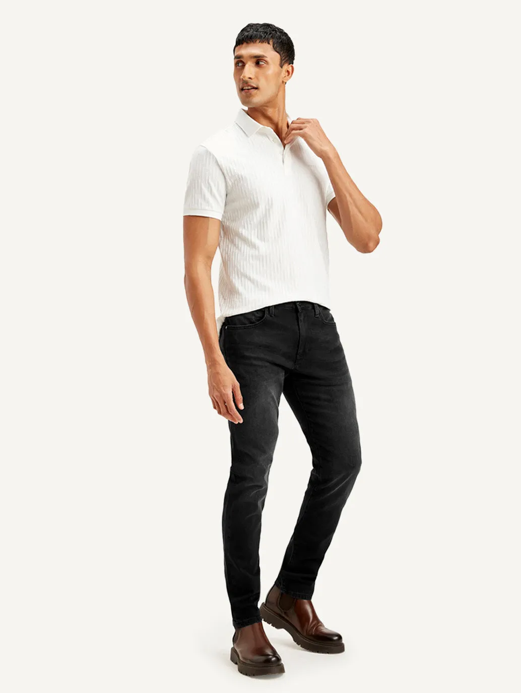 Men's 512 Black Slim Tapered Fit Mid Rise Jeans LEVI'S