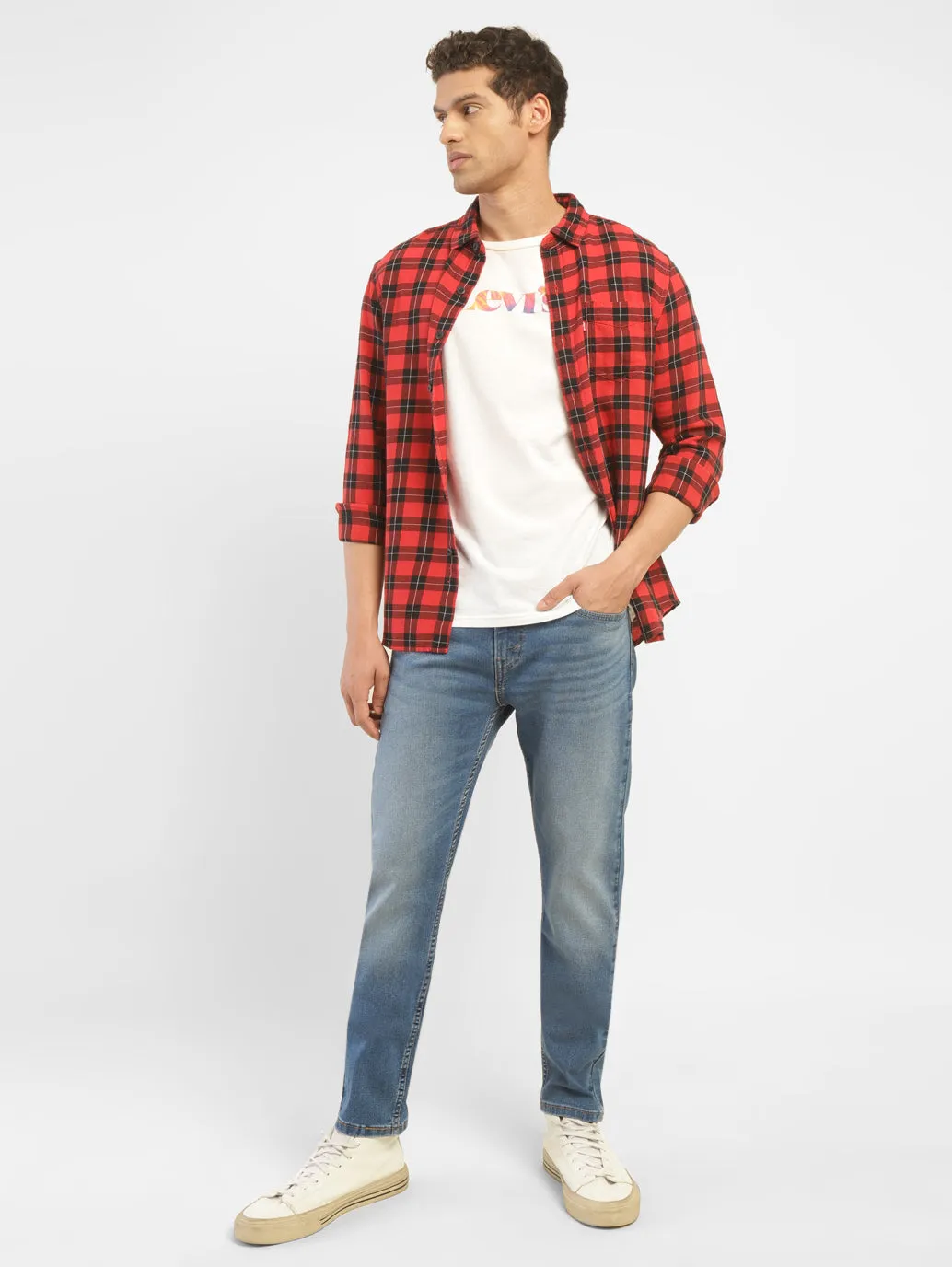 Men's 512 Blue Slim Tapered Fit Mid Rise Jeans LEVI'S