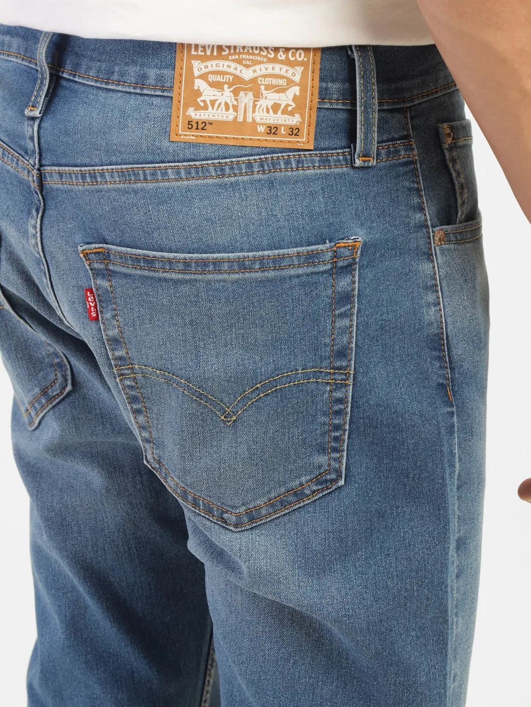 Men's 512 Blue Slim Tapered Fit Mid Rise Jeans LEVI'S