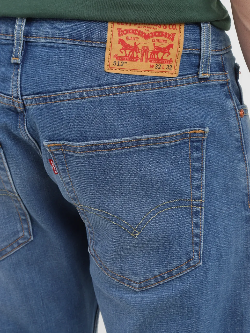 Men's 512 Blue Slim Tapered Fit Mid Rise Jeans LEVI'S