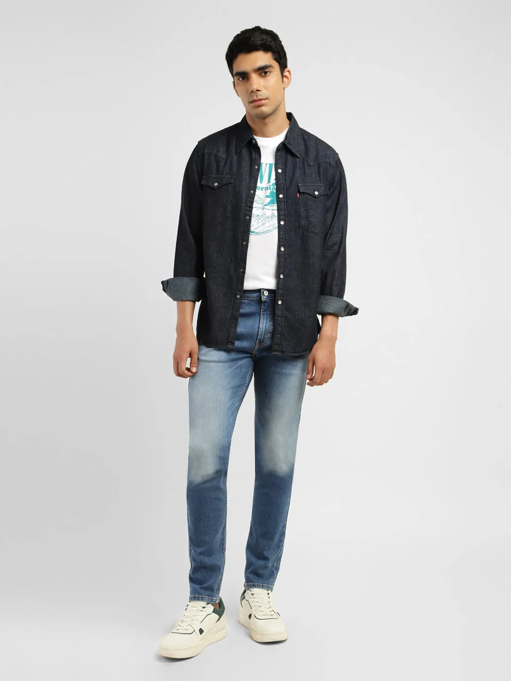 Men's 512 Blue Tapered Fit Mid Rise Jeans LEVI'S