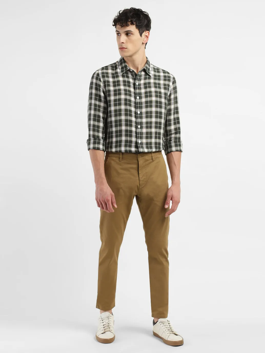 Men's 512 Brown Slim Tapered Fit Trousers LEVI'S