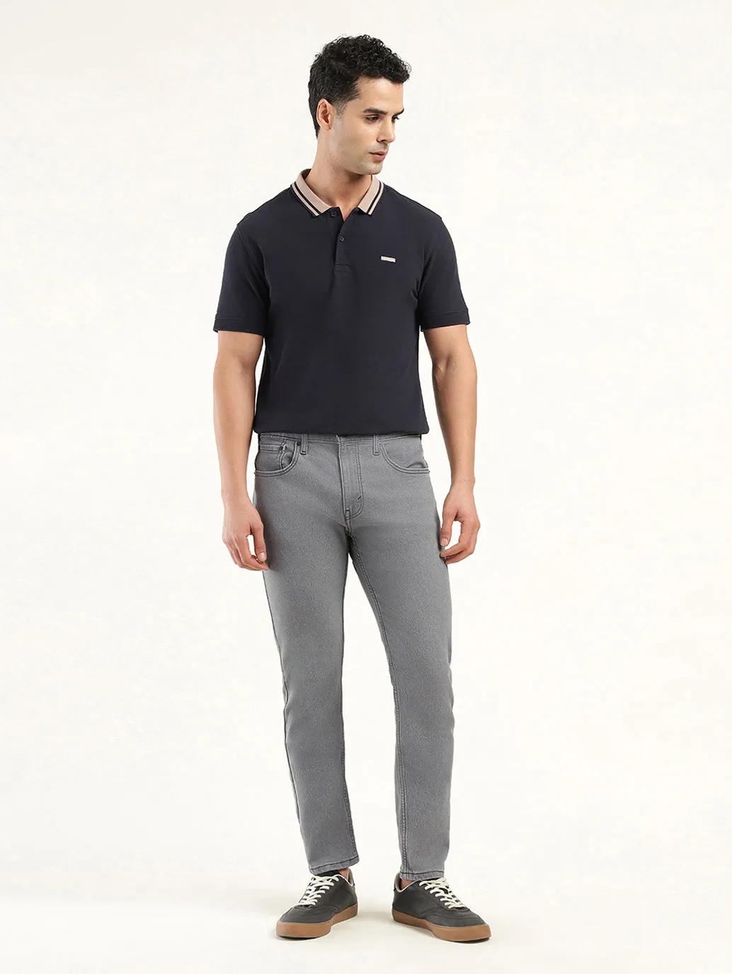 Men's 512 Charcoal Grey Slim Tapered Fit Mid Rise Jeans LEVI'S