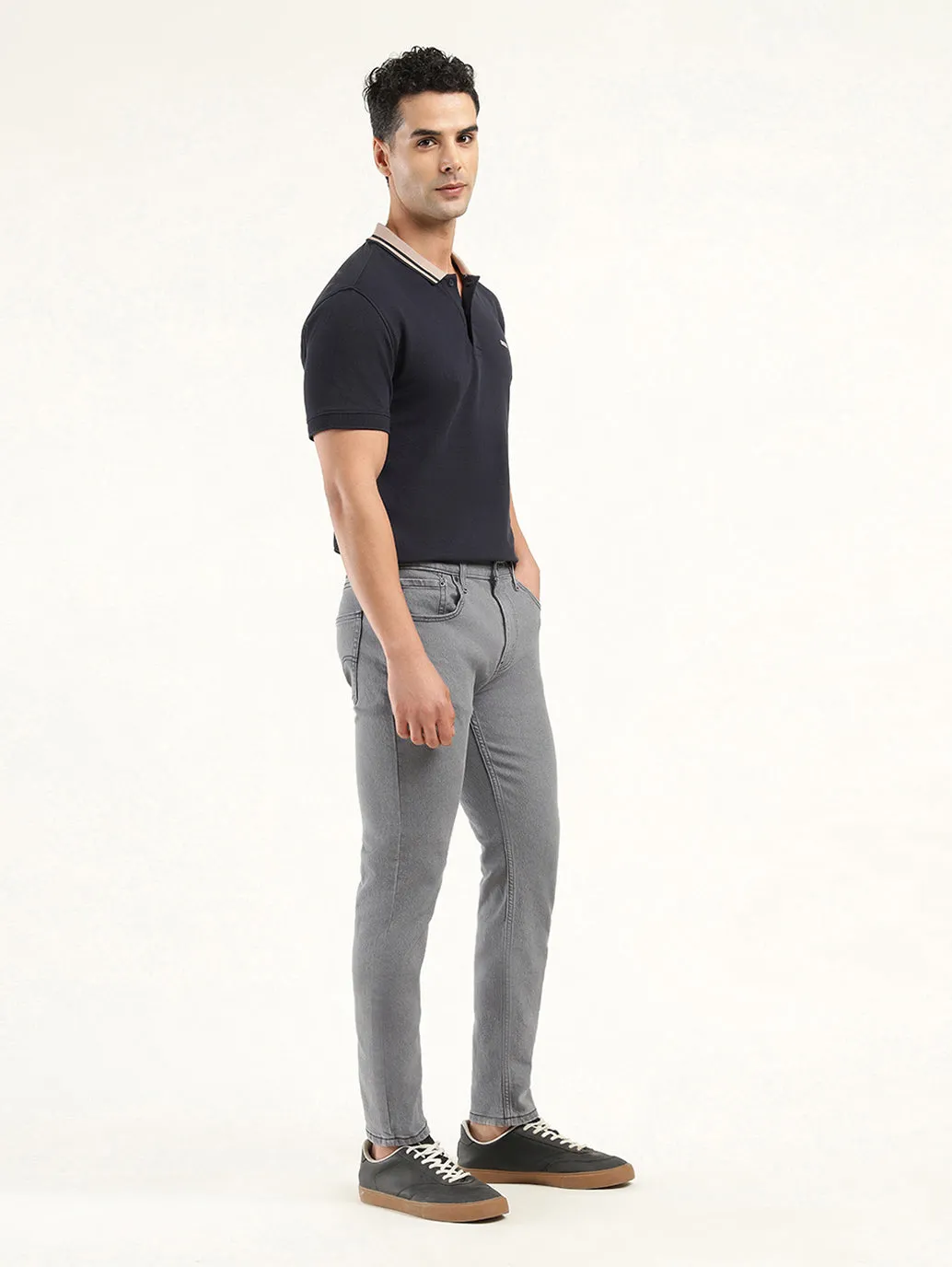 Men's 512 Charcoal Grey Slim Tapered Fit Mid Rise Jeans LEVI'S