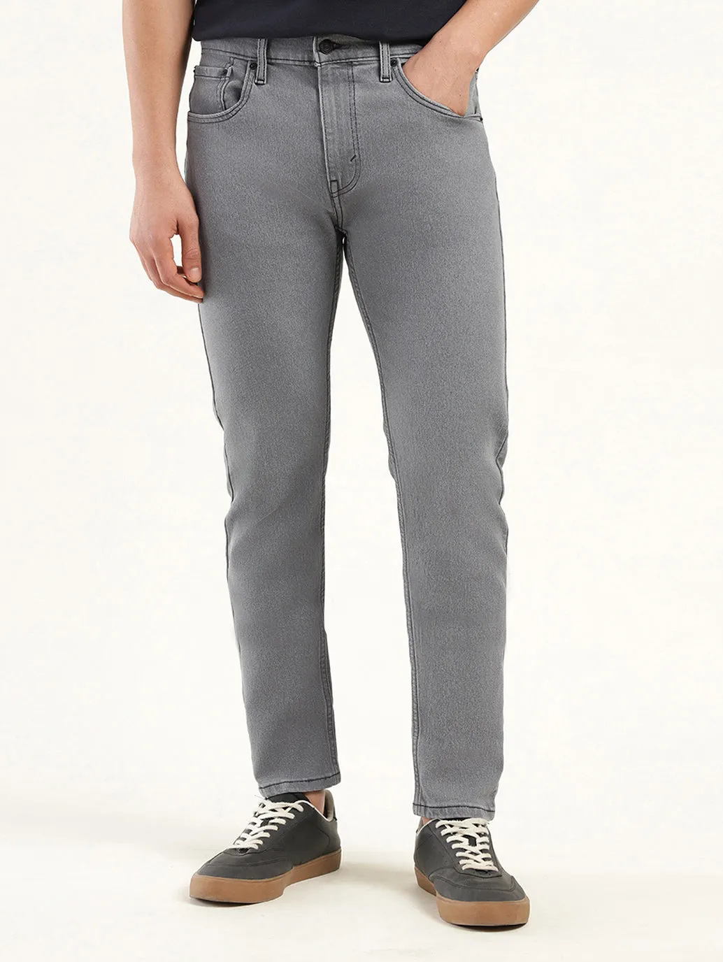 Men's 512 Charcoal Grey Slim Tapered Fit Mid Rise Jeans LEVI'S