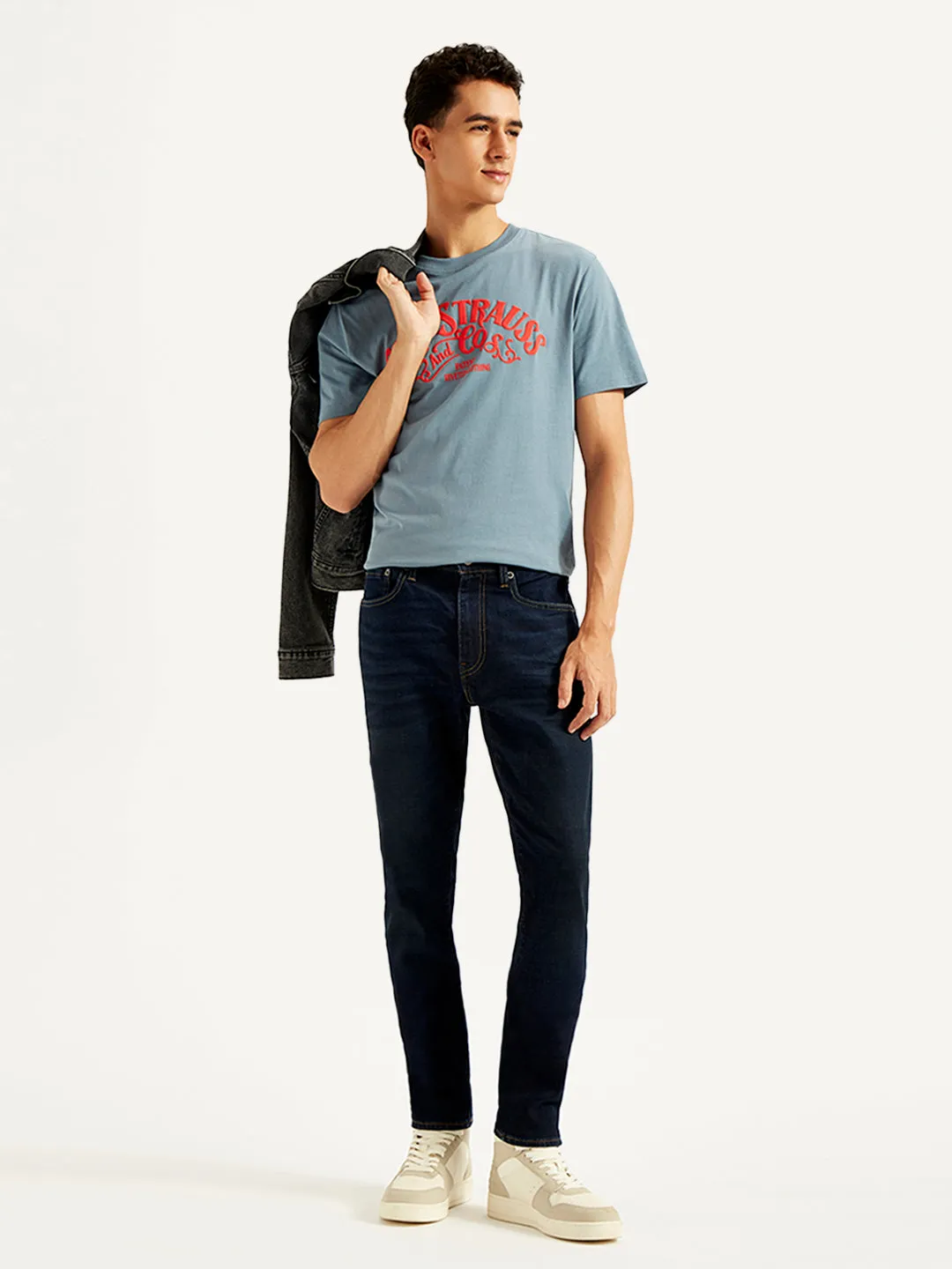 Men's 512 Dark Blue Slim Tapered Fit Mid Rise Jeans LEVI'S