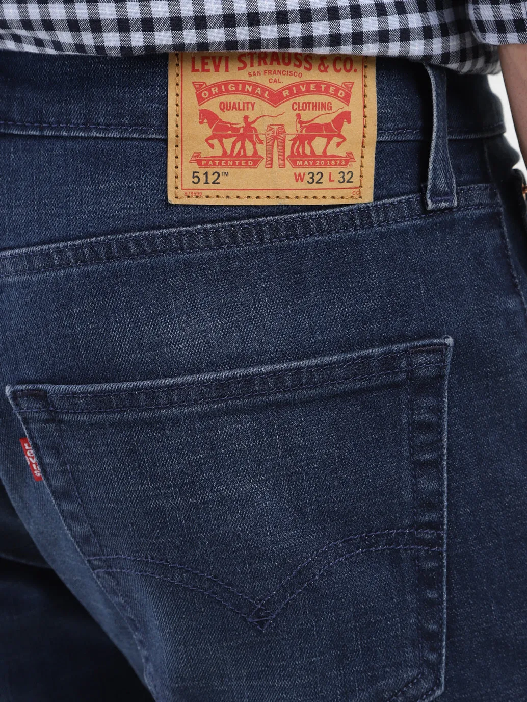 Men's 512 Dark Blue Slim Tapered Fit Mid Rise Jeans LEVI'S