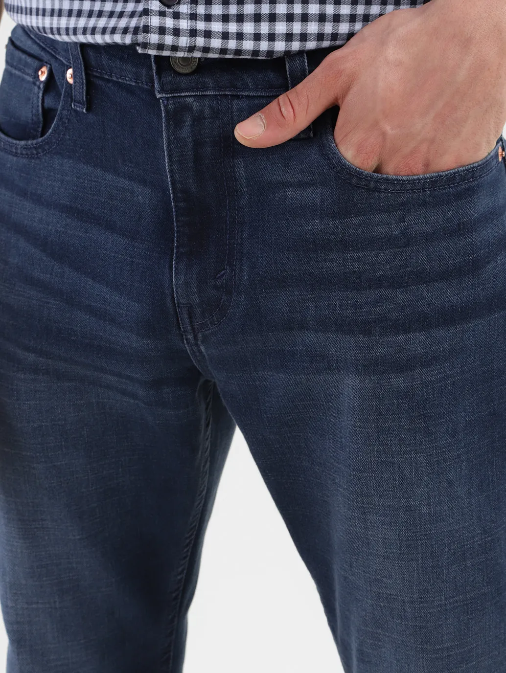 Men's 512 Dark Blue Slim Tapered Fit Mid Rise Jeans LEVI'S