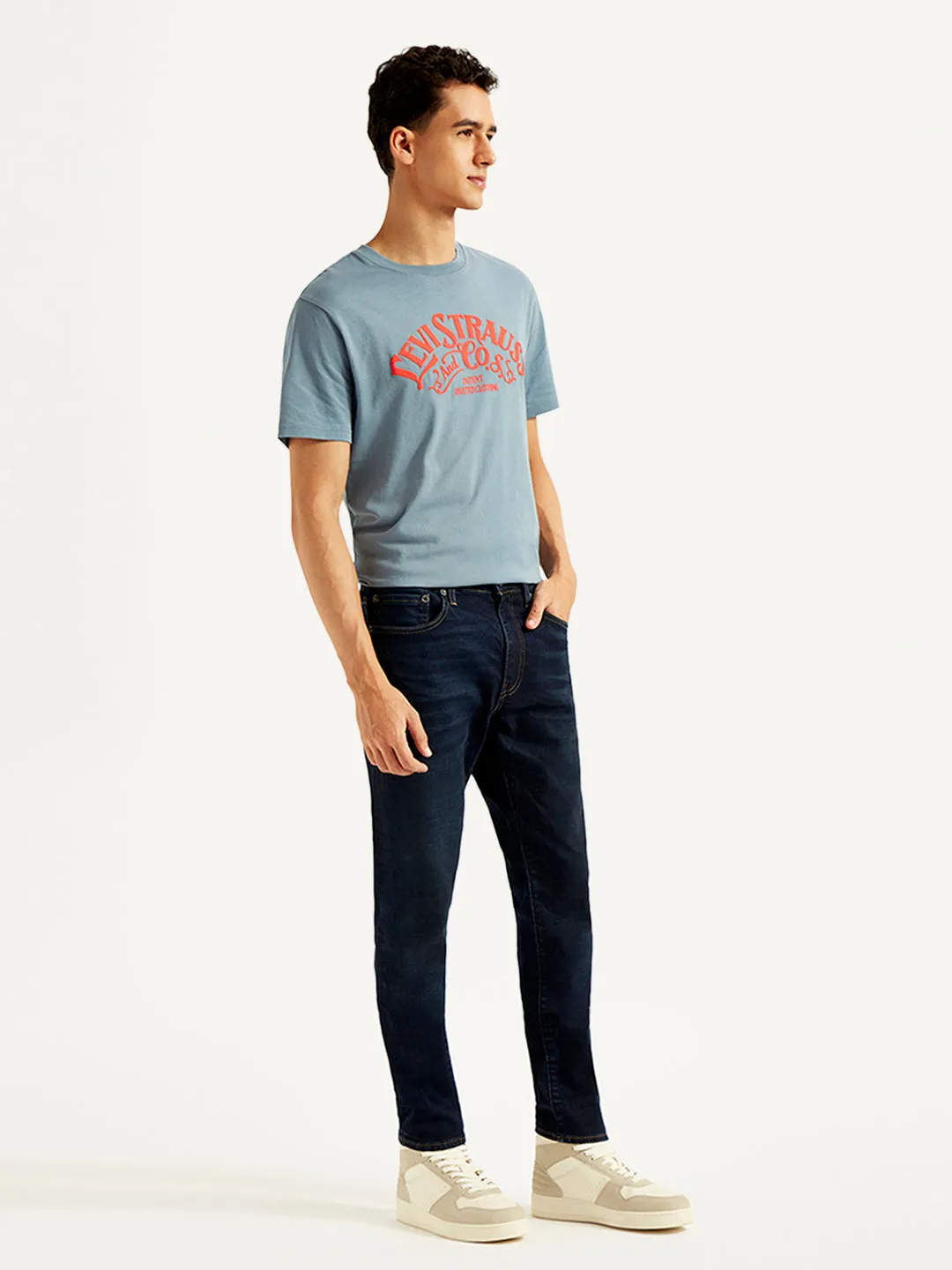 Men's 512 Dark Blue Slim Tapered Fit Mid Rise Jeans LEVI'S