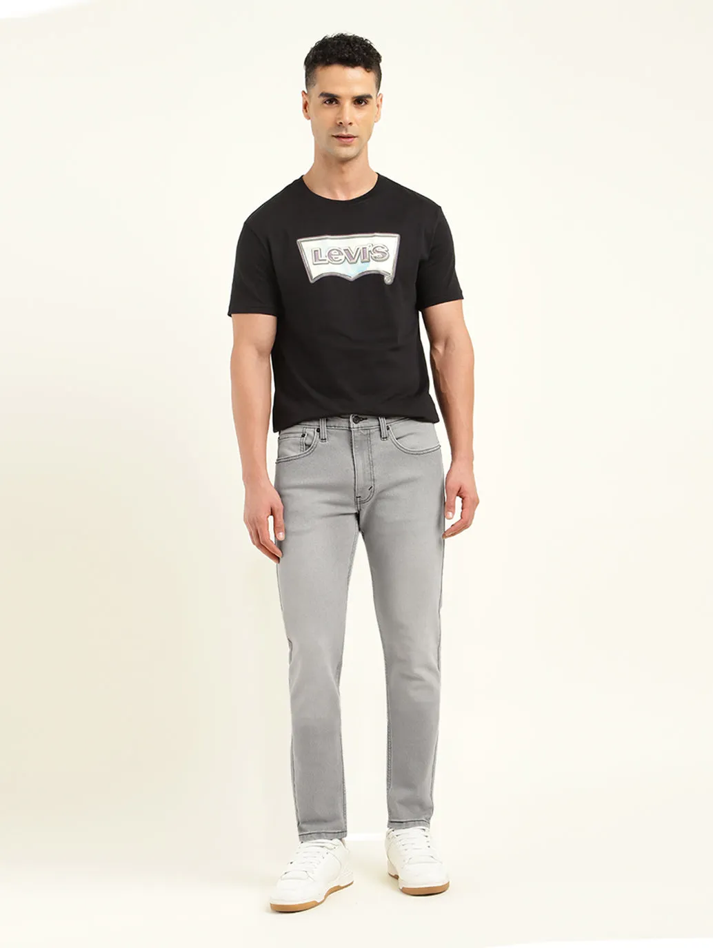 Men's 512 Grey Slim Tapered Fit Mid Rise Jeans LEVI'S