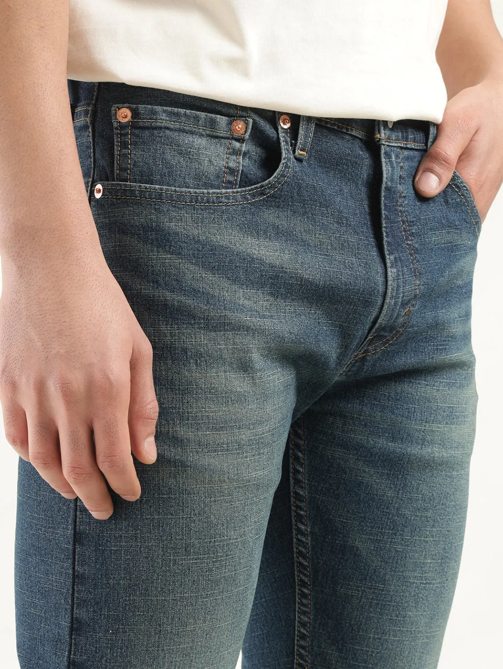 Men's 512 Indigo Slim Tapered Fit Mid Rise Jeans LEVI'S