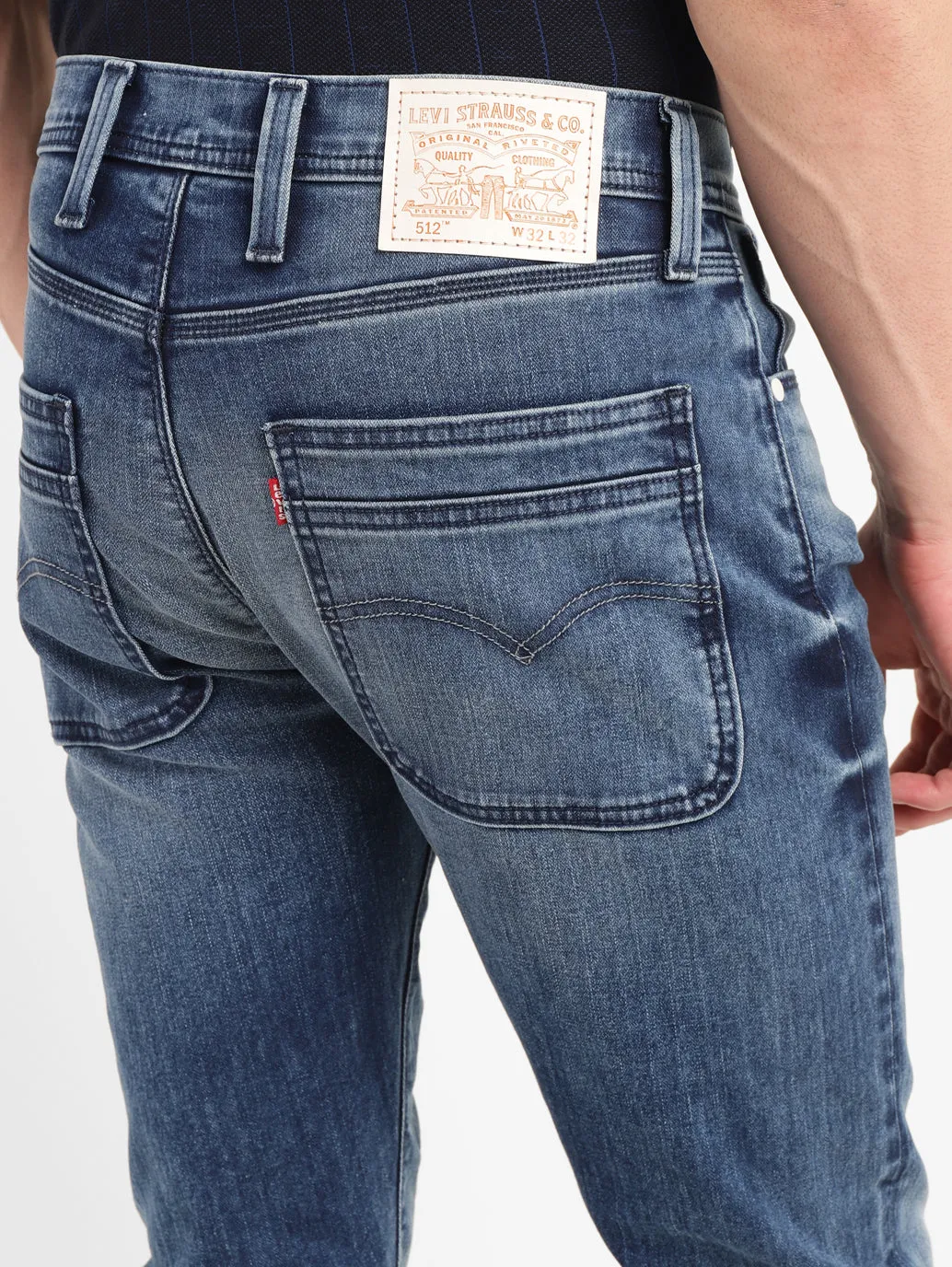 Men's 512 Mid Indigo Slim Tapered Fit Mid Rise Jeans LEVI'S