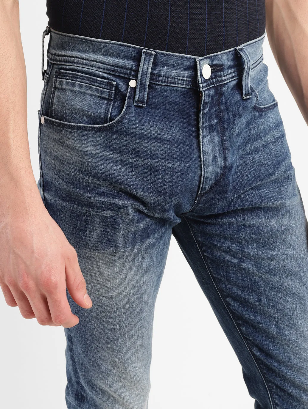Men's 512 Mid Indigo Slim Tapered Fit Mid Rise Jeans LEVI'S