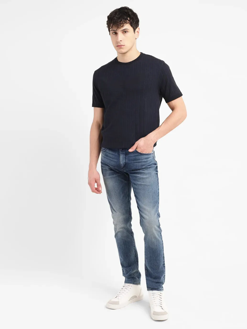 Men's 512 Mid Indigo Slim Tapered Fit Mid Rise Jeans LEVI'S
