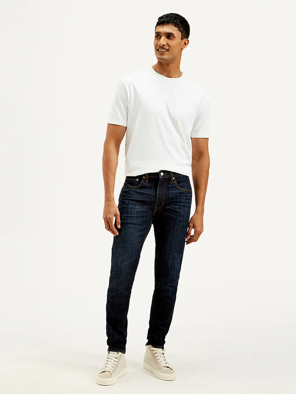 Men's 512 Navy Blue Slim Tapered Fit Mid Rise Jeans LEVI'S