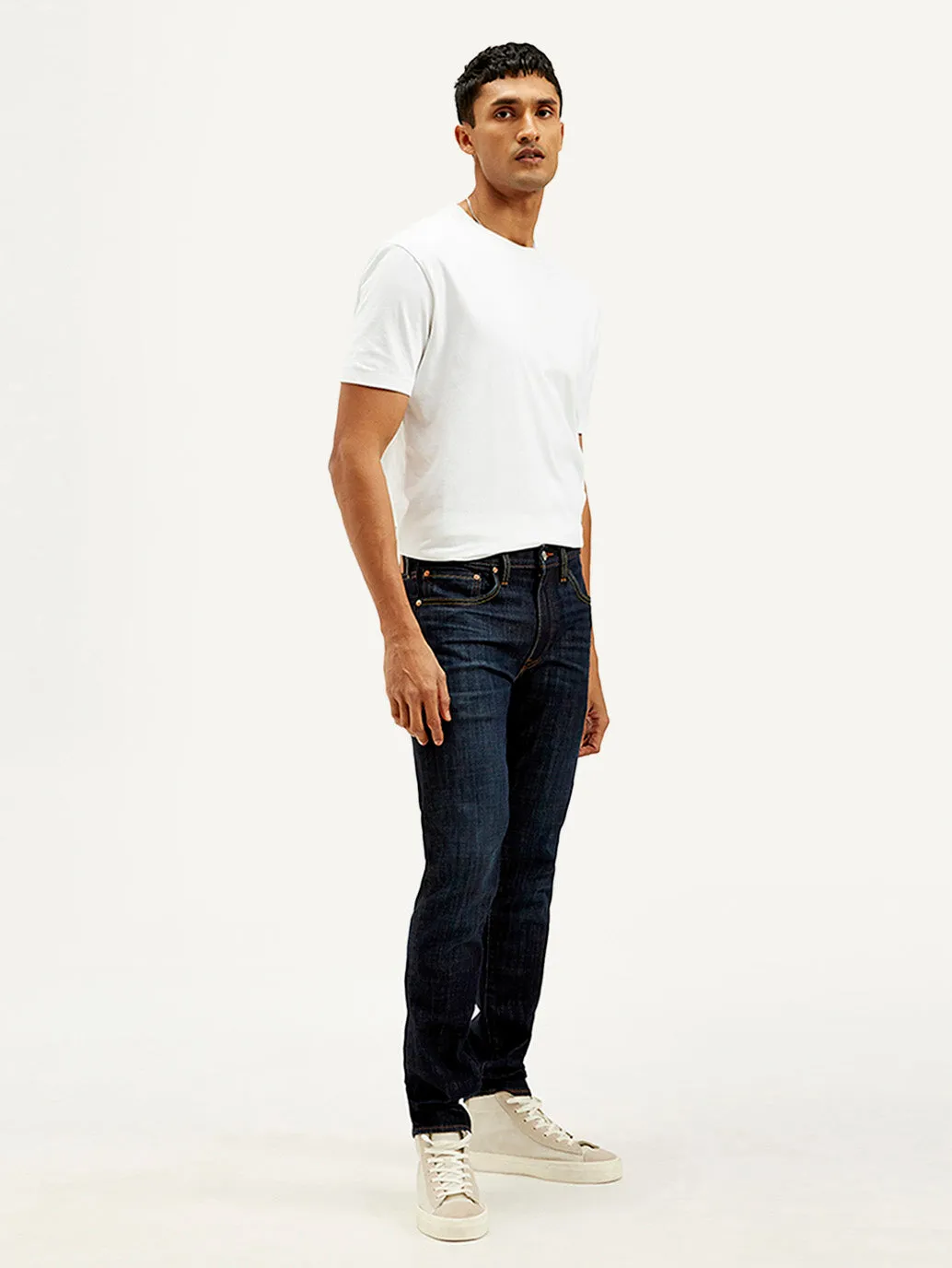 Men's 512 Navy Blue Slim Tapered Fit Mid Rise Jeans LEVI'S